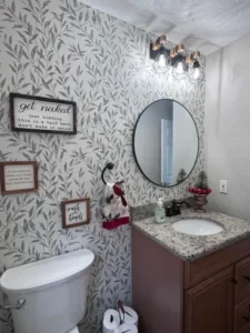 Half Bath Update and Mirror Hanging in Clermont